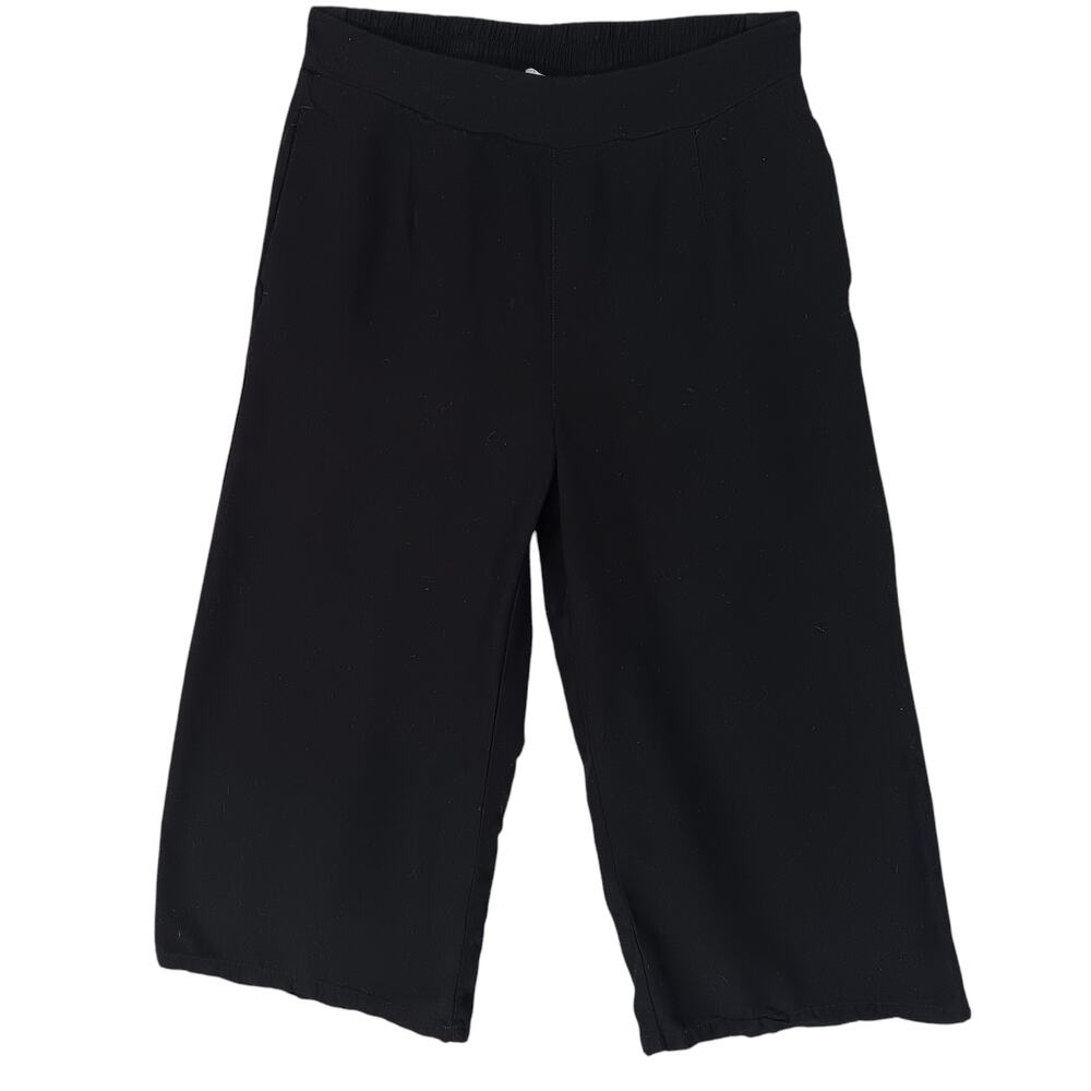 Target Culotte Pants Size 8 Black Elastic Back Waist Pockets